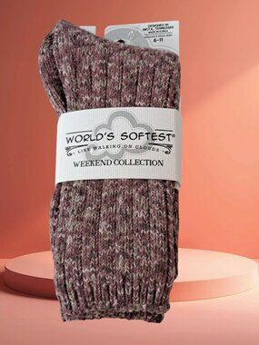 World's Softest Socks - Weekend Collection - Studio - Purple with Pink - NEW